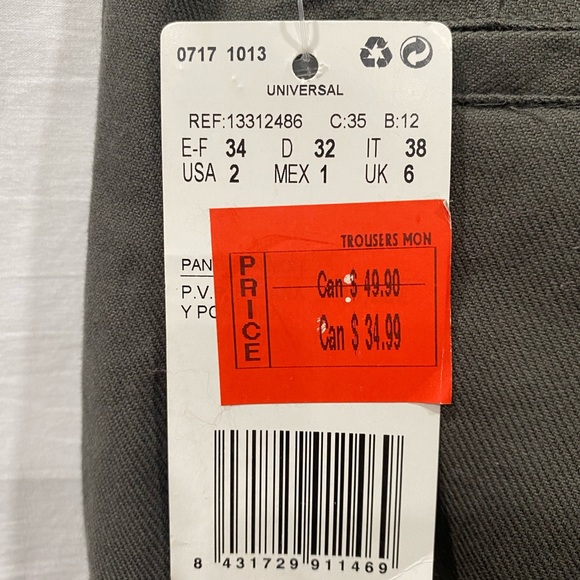 BNWT Mango Basics size 2  Green Office Pants Cotton - Picture 11 of 11